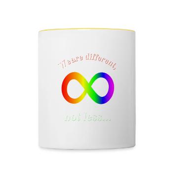 Neurodiversity, Autism awareness, We are - Contrasting Mug - white/yellow - Front