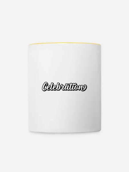 Celebration - Tasse zweifarbig - Weiß/Gelb
