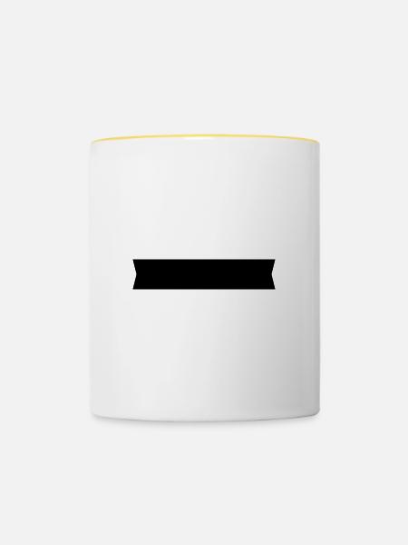 Banner - Tasse zweifarbig - Weiß/Gelb