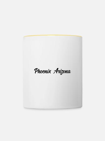 Phoenix Arizona - Tasse zweifarbig - Weiß/Gelb