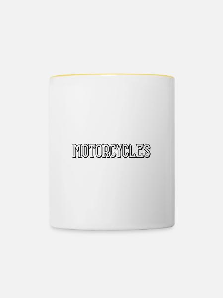 Motorcycles - Tasse zweifarbig - Weiß/Gelb