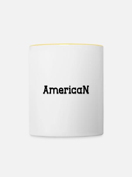 American - Tasse zweifarbig - Weiß/Gelb