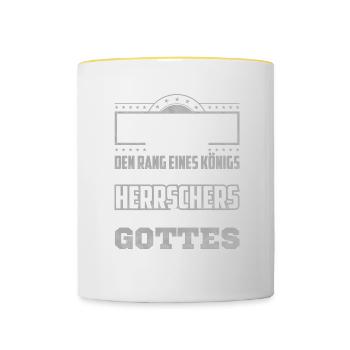 Bäcker Backstube Bäckerei Backhaus backen Geschenk - Tasse zweifarbig - Weiß/Gelb - Vorne
