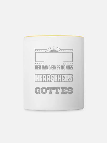 JURIST - Gott - Tasse zweifarbig - Weiß/Gelb