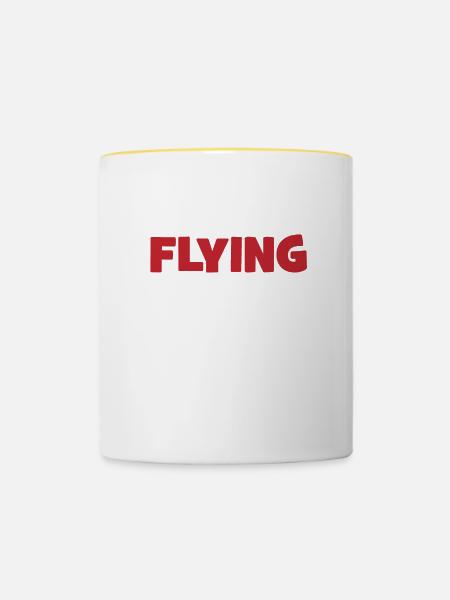 fliegen - Tasse zweifarbig - Weiß/Gelb