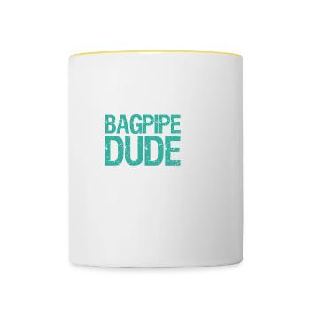 Bagpipes Scotland Music Instrument Gift - Contrasting Mug - white/yellow - Front