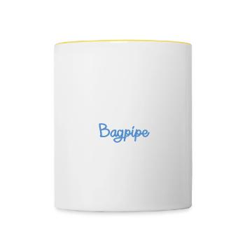 Bagpipes Schotte Sackpipe Instrument Gift - Contrasting Mug - white/yellow - Front