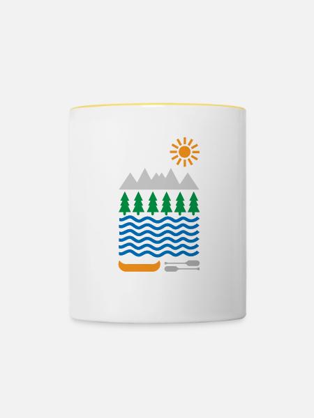 Kajak - Tasse zweifarbig - Weiß/Gelb