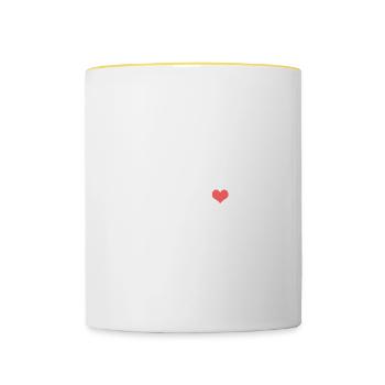 Chihuahua Dog Heartbeat ECG Love Gift - Contrasting Mug - white/yellow - Front