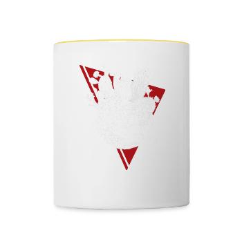 Planet of the cactuses in white - Contrasting Mug - white/yellow - Front