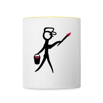 Artist, Painter & your text? - Contrasting Mug - white/yellow - Front