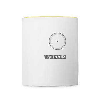 40er 40. Geburtstag Radsport Radfahrer Geschenk - Tasse zweifarbig - Weiß/Gelb - Vorne