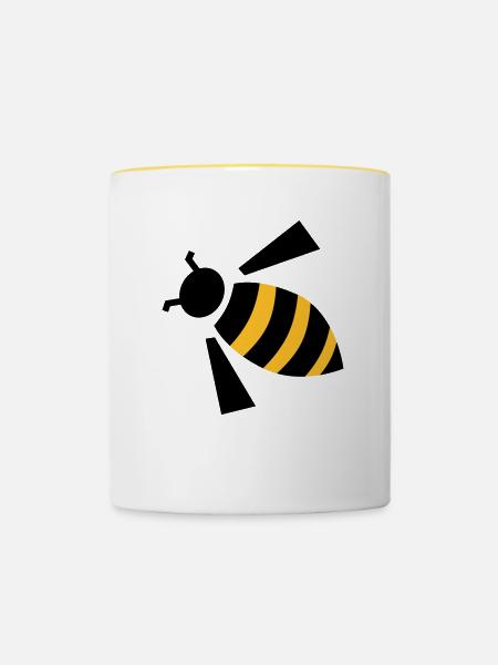 Biene - Tasse zweifarbig - Weiß/Gelb