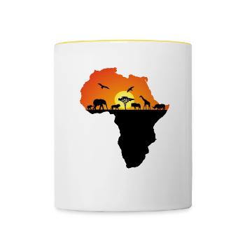 Africa & Wildlife - Contrasting Mug - white/yellow - Front