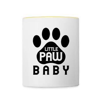 little paw baby - Tasse zweifarbig - Weiß/Gelb - Vorne