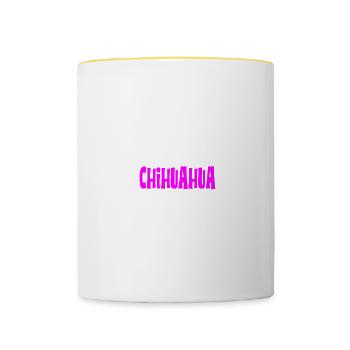 CHIHUAHUA - Glitzer - Tasse zweifarbig - Weiß/Gelb - Vorne