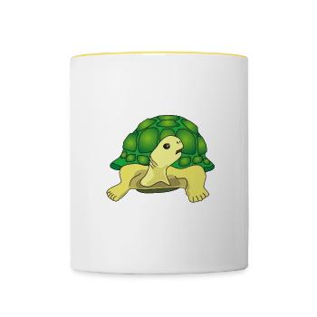 no stress - Mug contrasté - blanc/jaune - Devant