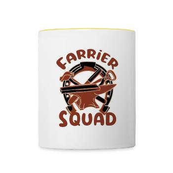 Farrier Squad Lustiger Spruch Metallarbeiter - Tasse zweifarbig - Weiß/Gelb - Vorne