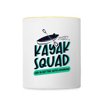 Kayak Squad Canoë Canoë-kayak en eau vive - Mug contrasté - blanc/jaune - Devant