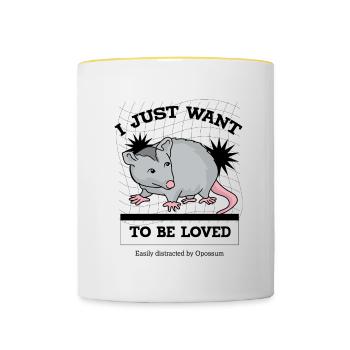 Citation ironique : Cute Opossum Rodent Wilderness - Mug contrasté - blanc/jaune - Devant