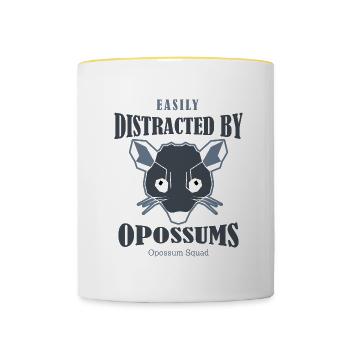Ablenkt vom Opossum Wilderness Adventure Rodent - Tasse zweifarbig - Weiß/Gelb - Vorne