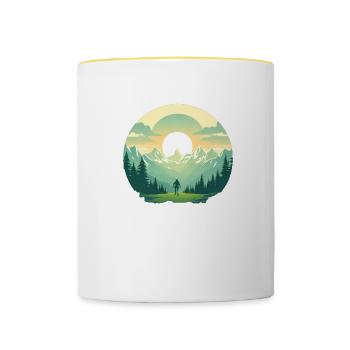 Adventure Awaits - Tasse zweifarbig - Weiß/Gelb - Vorne