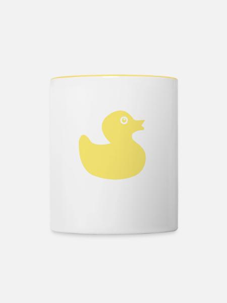 Badeente - Tasse zweifarbig - Weiß/Gelb