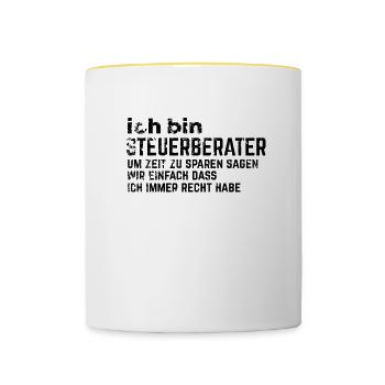STEUERBERATER - Tasse zweifarbig - Weiß/Gelb - Vorne