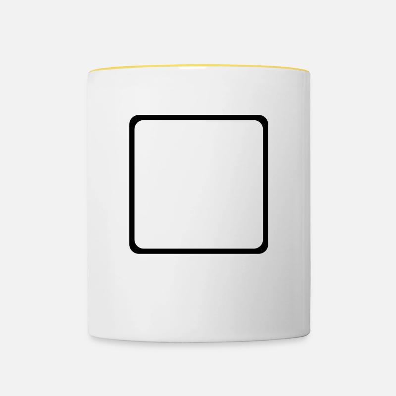 Square with rounded corners - Contrasting Mug - white/yellow