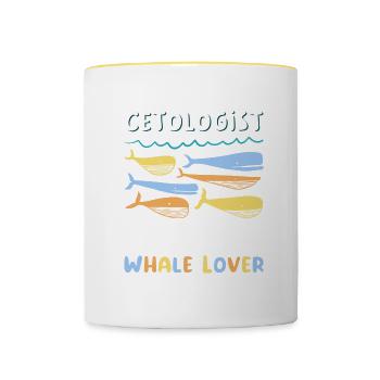 Wal Meer Geschenk Ozean Geschenk - Tasse zweifarbig - Weiß/Gelb - Vorne
