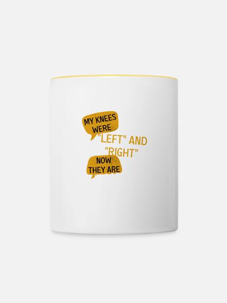 Spruch Witzig Alt Geschenk Funny - Tasse zweifarbig - Weiß/Gelb