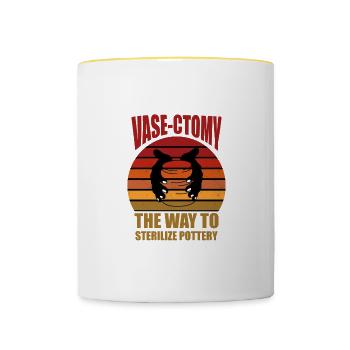 Ceramic Pottery Clay Clay Hobby Gift - Contrasting Mug - white/yellow - Front