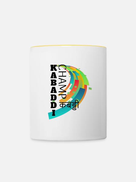 Kabaddi Champ - Tasse zweifarbig - Weiß/Gelb