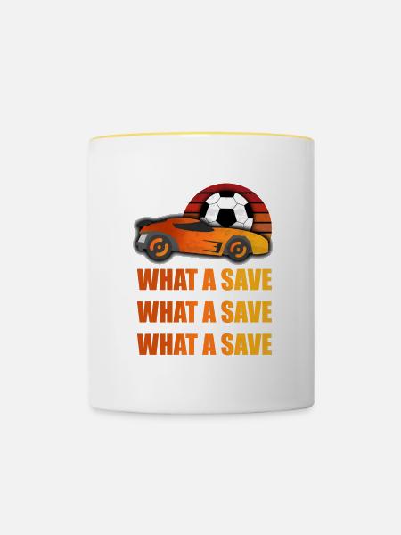 Soccer Car What A Save - Tasse zweifarbig - Weiß/Gelb