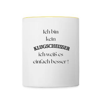 Klug transformed - Tasse zweifarbig - Weiß/Gelb - Vorne