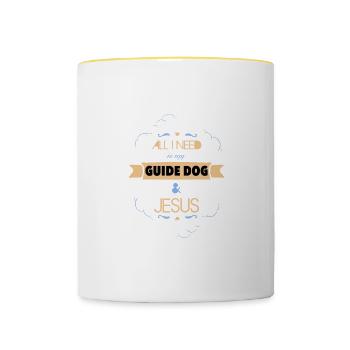 Blinder Blind Sehbehindert Witzig Geschenk - Tasse zweifarbig - Weiß/Gelb - Vorne