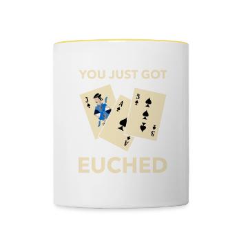Card Games Skat Poker Euched - Contrasting Mug - white/yellow - Front