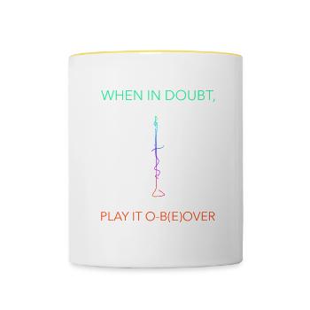 Oboe Orchester Musiker Instrument Geschenk - Tasse zweifarbig - Weiß/Gelb - Vorne