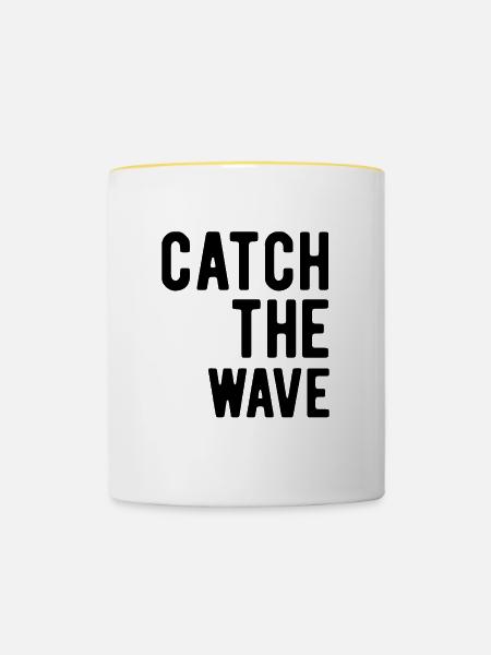 Catch the Wave - Tasse zweifarbig - Weiß/Gelb