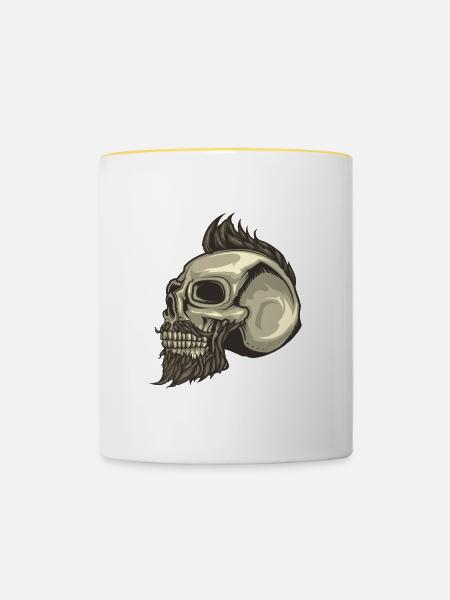 Totenkopf Bart - Tasse zweifarbig - Weiß/Gelb