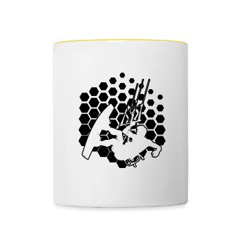 Kitesurf Femmes Kitesurf Kitesurf Hommes - Mug contrasté - blanc/jaune - Devant