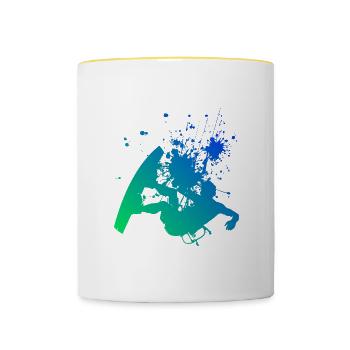 Kitesurf Kitesurfer Kitesurfing Men Kitesurfing - Contrasting Mug - white/yellow - Front