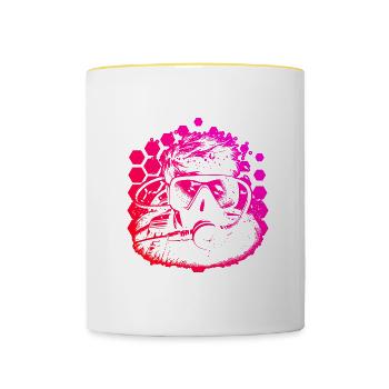 Diver Free Dive Diving Scuba Diver Scuba Dive - Contrasting Mug - white/yellow - Front
