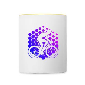 Vélo de route Vélo de route femme Vélo de route Vélo de route - Mug contrasté - blanc/jaune - Devant