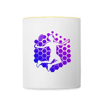 Badminton Badminton Squash Men's Badminton Player - Contrasting Mug - white/yellow - Front