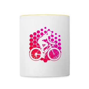 Bicycle Cycling Mtb Cycling Bike - Contrasting Mug - white/yellow - Front