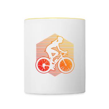 Bicycle Cycling Mtb Cycling Bike - Contrasting Mug - white/yellow - Front
