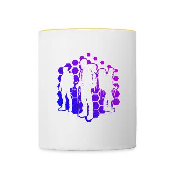 Bloc Escalade de bloc Grimpeur d’escalade - Mug contrasté - blanc/jaune - Devant
