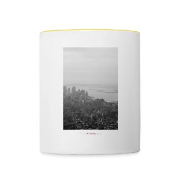 Ville de New York (Affiche) - Mug contrasté - blanc/jaune - Devant