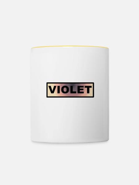Violet - Tasse zweifarbig - Weiß/Gelb